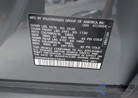 2024 Volkswagen Id.4 S z USA, uszkodzony, nr VIN 1V25MPE82RC018222